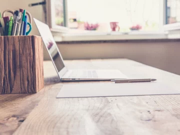 Laptop on a work desk