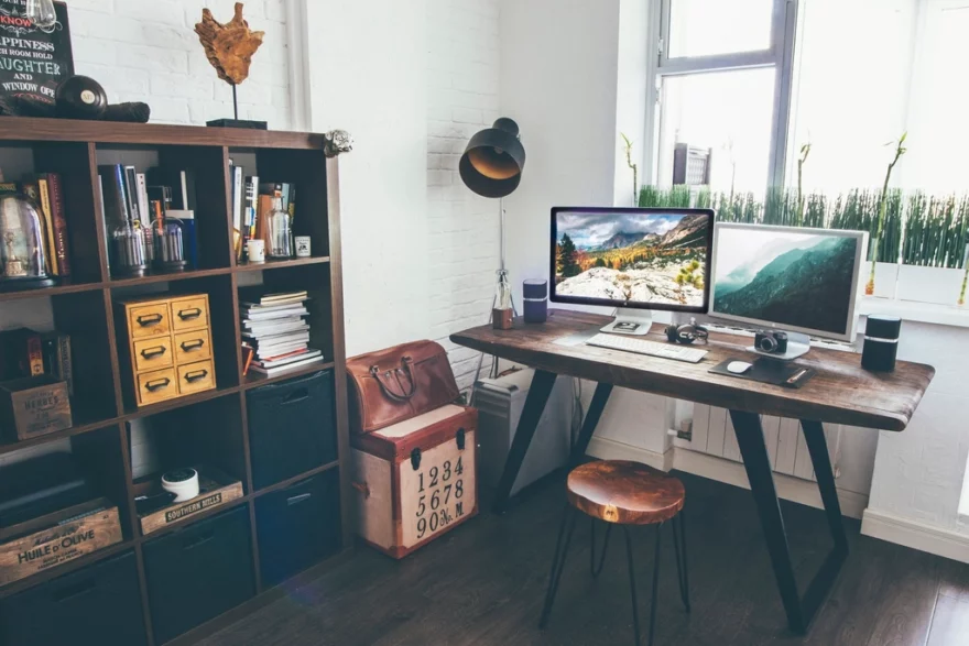 Free rustic desk office computer